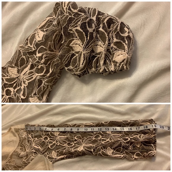 005 Anthropologie Areve quarter sleeve peasant top with laced detail in cream - Picture 5 of 6